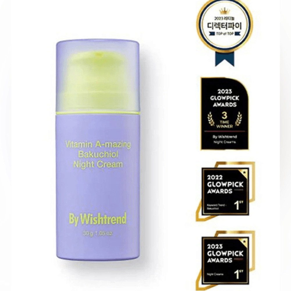 NIB New By Wishtrend Vitamin A-mazing Bakuchiol Night Cream 1.05 oz/30g Skincare