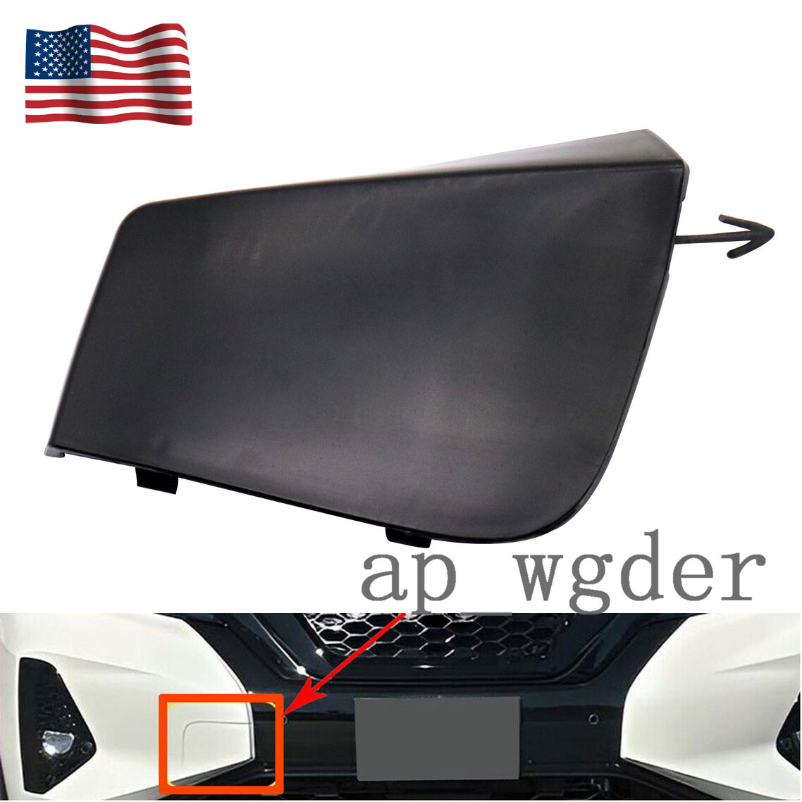 Black Car Front Left Bumper Tow Hook Eye Cover Cap... – Grandado