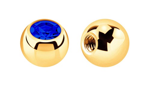 Set 2 Piercing Gioielli Vite Palle Placcato Oro IN 1,6x5mm con Zirconia Crystal - Foto 6 di 36