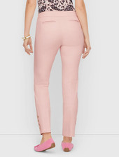 NEW 99 TALBOTS Chatham Button Hem Ankle Pants Pink Bi-Stretch Sz 14P, 14 Petite