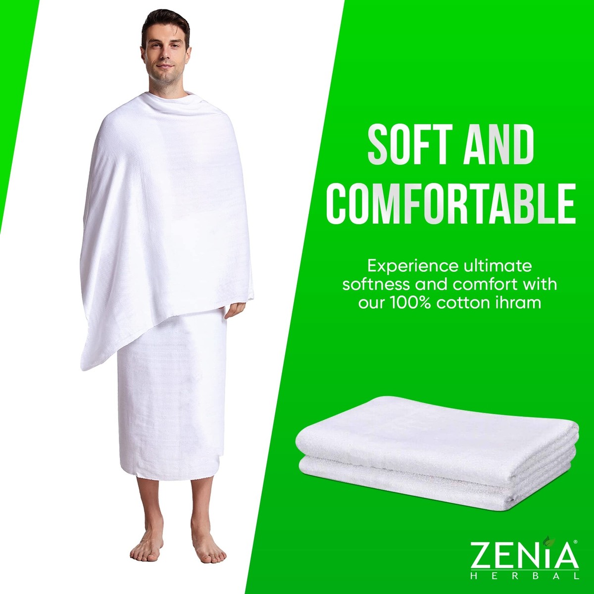 UMMA ESSENTIALS Lot 2 Ihram 100 % Coton Hajj Umrah – Serviettes Pèlerinage 110 X 220 Cm Blanc Pur – Confort Et Pureté