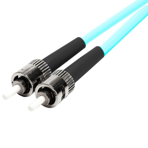 35M ST/SC Fiber Optic OM3 Multi Mode 50/125 Duplex Optical Patch Cable OFNR Aqua - Afbeelding 2 van 3