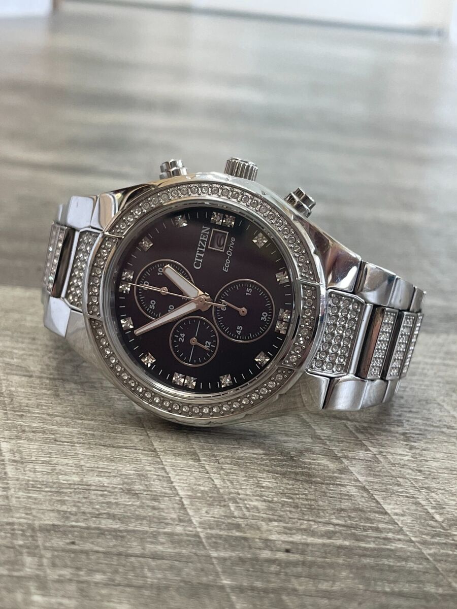 Citizen Crystal Eco Drive Black Dial Chronograph B612 | eBay Citizen Crystal Eco Drive Black Dial Chronograph B612 | eBay