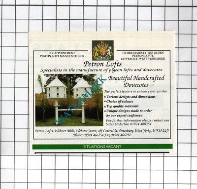 Petron Lofts Webster Mills Dewsbury Yorkshire Werbung - 1997 kleiner Steckling