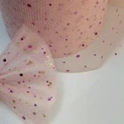 Glitter Sparkly Sequin  Enhanced Soft Tulle 6 " Wide  Fabric  UK Seller