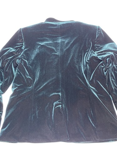 Vintage Tommy Hilfiger Womens Y2K Green Velvet Blazer Jacket Size Large - Picture 14 of 15