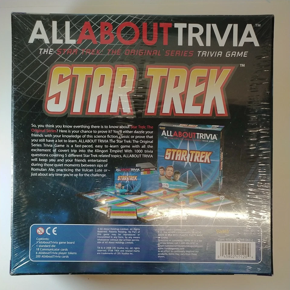 Star Trek All About Trivia Board Game Fundex Games Factory Sealed NEW Foto 2 de 2