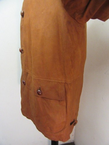 VINTAGE BURBERRYS LEATHER TRENCH COAT DUSTER JACKET SIZE 39.5" OR UK M - Picture 8 of 24