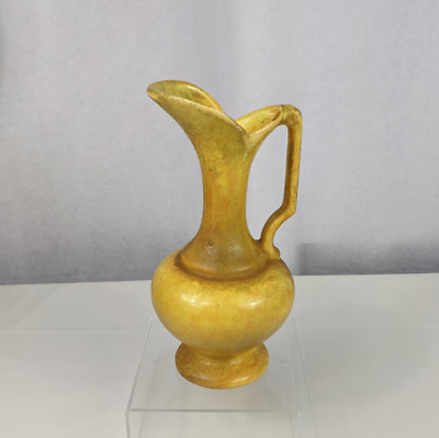 VTG Haeger Ceramic Pottery Yellow Glaze Pitcher Jug Vase USA Decor MCM Prop