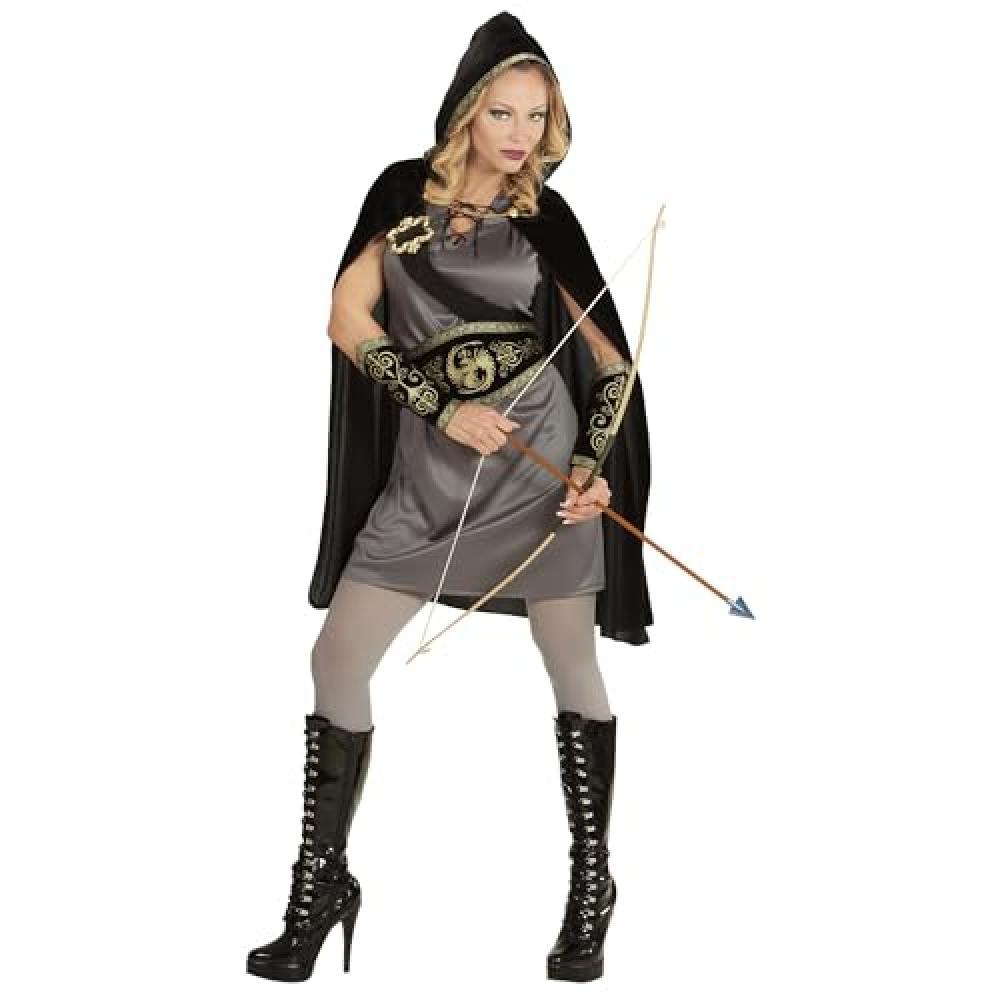 (TG. XL) "ARCHER" (dress, belt, sash with buckle, arm bands, hooded cape) - (XL)
