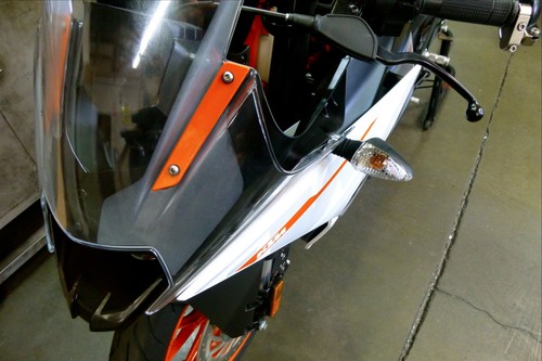 KTM RC390 BILLET ALUMINUM MIRROR BLOCK OFF ELIMINATOR KIT ORANGE - Foto 9 di 9