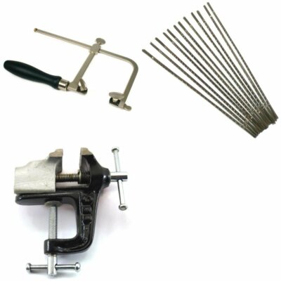 Jewelers Saw Frame 12 Blades Mini Bench Vise With Clamp