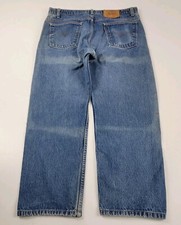 Vintage 90s Levi  s 505 Orange Tab Straight Leg Denim Distressed Jeans Sz 36x26