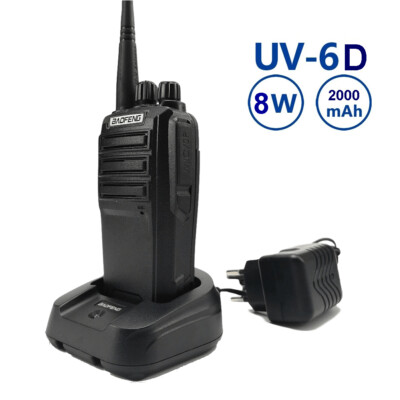  UV-6D Walkie Talkie 16 Channel High Power Long UHF Band Two Way Radio