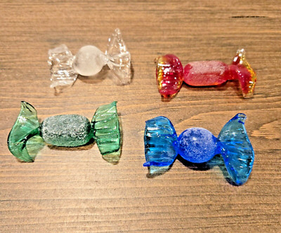 Vintage Blown Glass Candy Set of 4