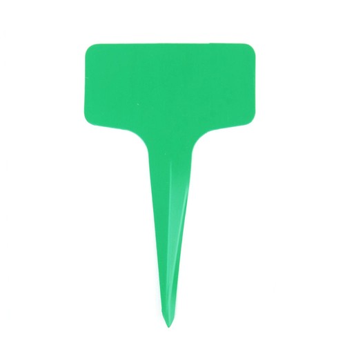 100 pezzi 10*6 cm etichette in plastica per piante tipo T marcatori etichette vivaio giardino (verde) - Foto 2 di 4