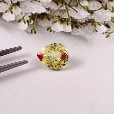 Naturlicher Bi-Color Ceylon Saphir Tropfen-Cut Edelstein 6.60 CT Birthstone