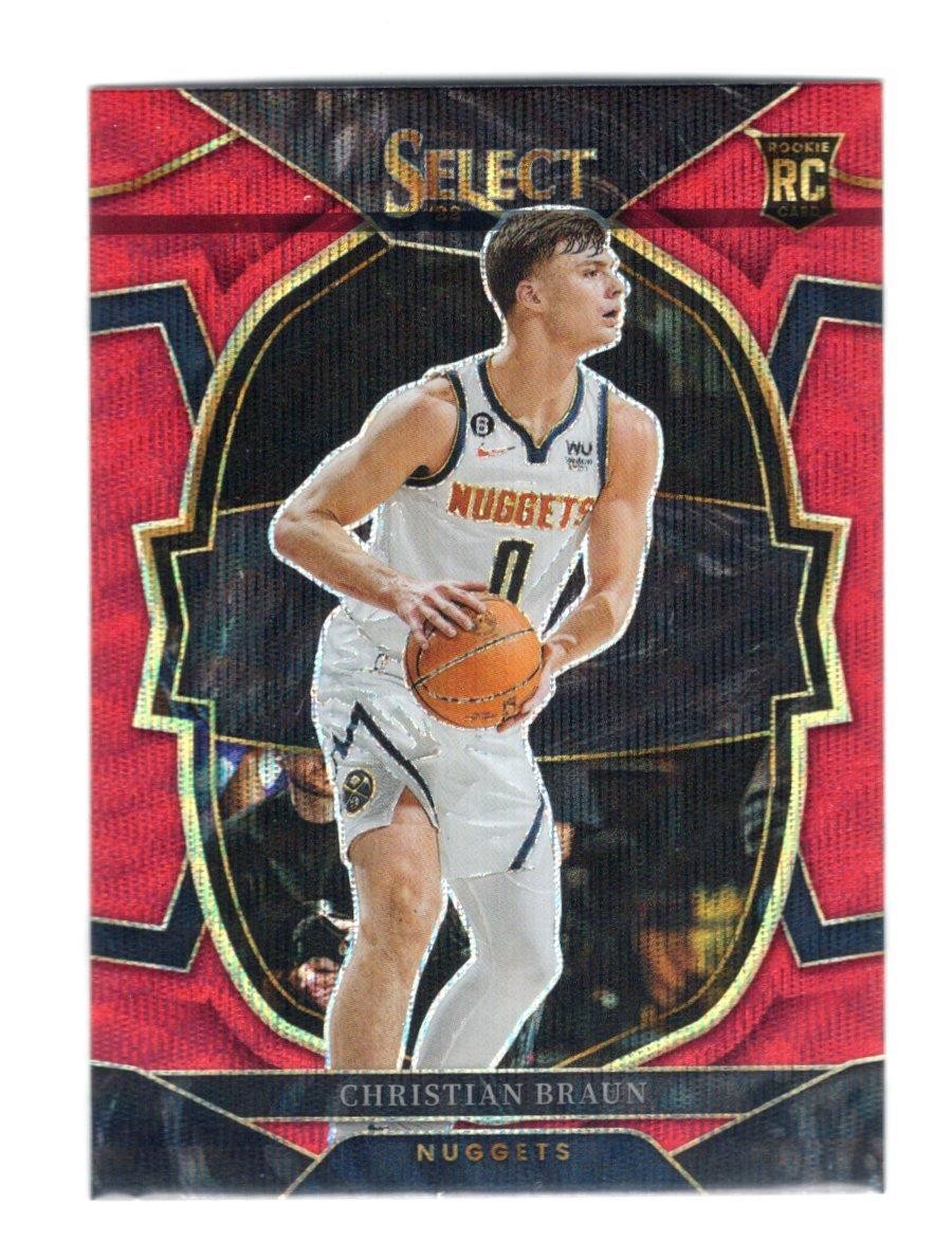 Christian Braun 2022-23 Select Concourse Red Wave Rookie #85 Denver Nuggets RC