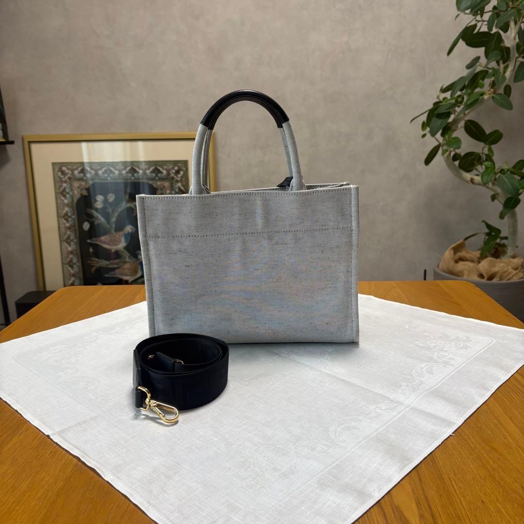 Versace 2Way Canvas Handbag with Studded Logo & Medusa Charm, Used thumbnail 2