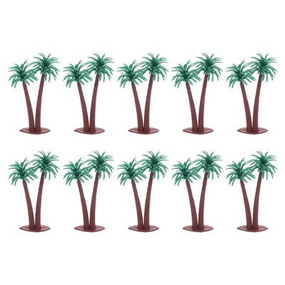 2.6'' Miniature Plastic Coconut Palm Tree 10 Pack Mini Tree Decor Micro Pia