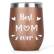 Mothers Day Gifts for Mom Insulated Wine Tumbler with Lid 12oz Best Mom Ever ...