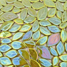 500g/1.1lb Leaf-Shaped Ceramic Mosaic Tiles,Ceramic Mosaic Pieces for Crafts,...