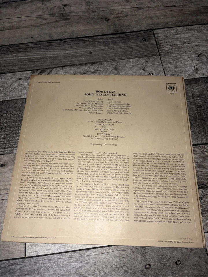 Bob Dylan - John Wesley Harding - 12” Vinyl Record LP - 1968 CBS UK Mono 1st Run - Image 2 of 4