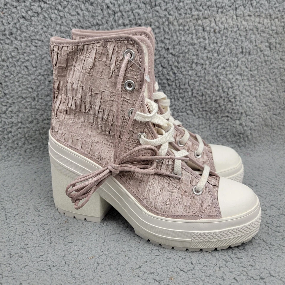 Converse Chuck 70 De Luxe Heel W 9.5 M 7.5 Chaotic Neutral Satin High Top Shoe - Image 3 of 4