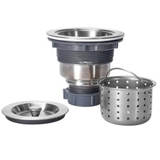 3-1/2 Inch Sink Drain Assembly Kit, Removable Deep Sink Strainer Basket with ...