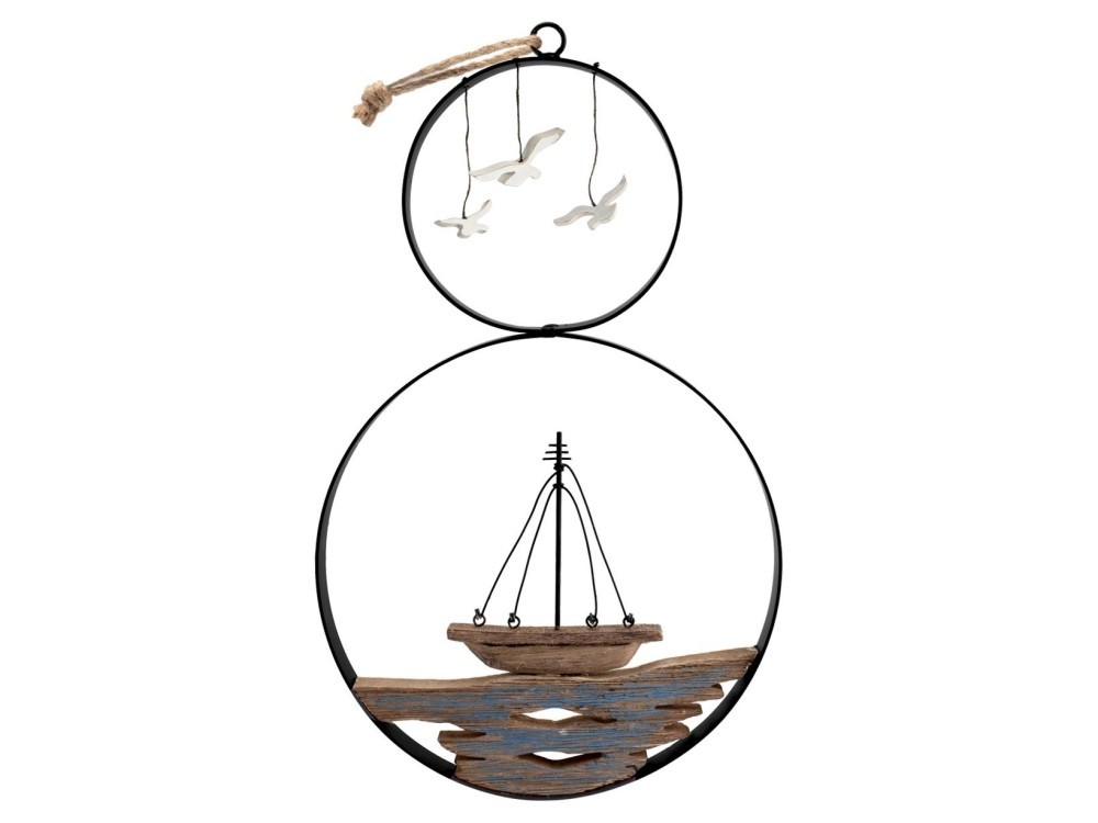 Pendente Tondo Egeo H&H | Complemento d'Arredo Nautico 24cm Legno