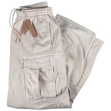 SKIMS Boyfriend Fleece Cargo Sweatpants Buff Cream Sizes M / XL Wide Leg Jogger