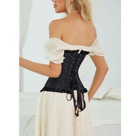 Size 6-24 Women Overbust Boned White Corset Top Burlesque Basque Push Up Costume