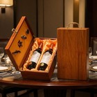 Vino Geschenkbox Holz Vino Box mit Griff elegant für Jubiläen