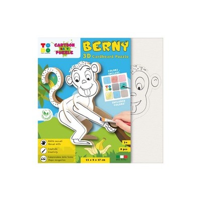 3D Karton Puzzle Affe zum Zusammenbauen und Bemalen für Kinder