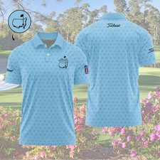 HOT Master Augusta National 2026 Golf Club Light Blue AOP Polo Gift Fan
