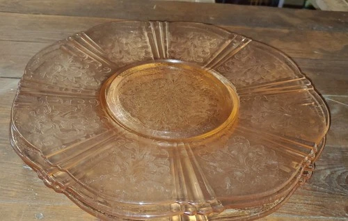 Macbeth Evans American Sweetheart Pink Depression Glass Salver Plates. set of 3