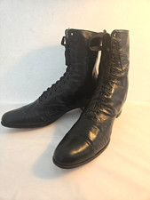 vintage women s lace-up ankle boots marked Kushion E-Z Shoe, 1920 - 30's,DECO