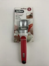 Zyliss lce Cream Scoop Weighted Ergonomic Balanced Red Handle Metal