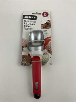 Zyliss lce Cream Scoop Weighted Ergonomic Balanced Red Handle Metal