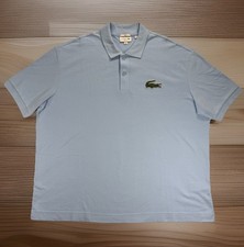 Lacoste Polo Shirt Men s 2XL XXL Blue Big Croc Logo Cotton Loose Fit Tennis Golf