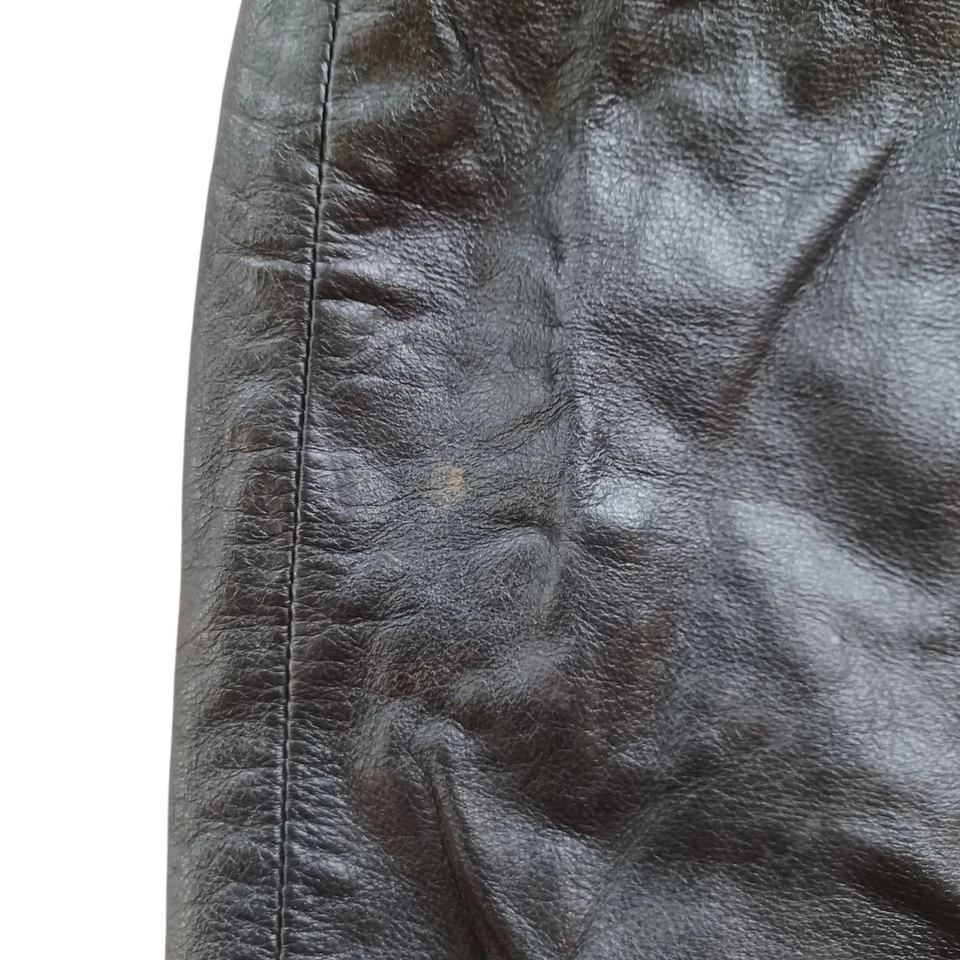 ¡Juntos! Minifalda lápiz vintage años 80 cuero negro broches a presión 12 Foto 4 de 4