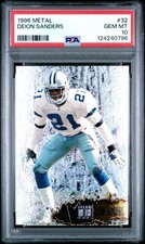 PSA 10 GEM MINT 1996 METAL DEION SANDERS #32 COWBOYS 40796 B295