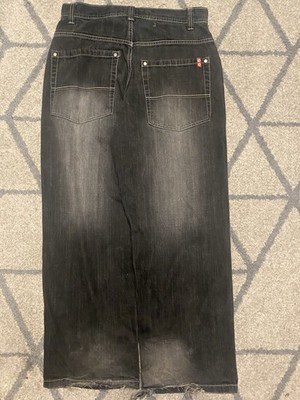 Southpole Jeans Black Red Tab Size 32 Emo Vintage Goth Y2K