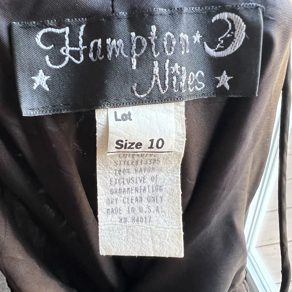 Vestido Hampton Nites Mujer 10 Negro Terciopelo Burnout Slip Maxi Y2k Años 90 Capricho Foto 3 de 4