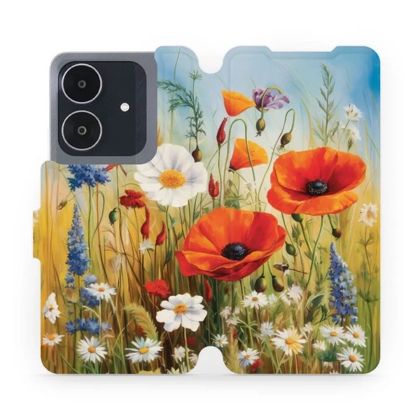 HandyhüLle Mit Klappe FüR Realme Note 60 Mobiwear Case Cover Etui Wiesenblumen-image