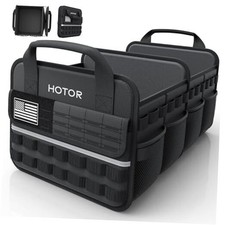 HOTOR Tactical Car Trunk Organizer - Foldable Trunk 12.8" x 21.7" x 11.0" Black