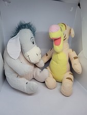 Disney Store Winnie The Pooh Seersucker Eeyore Tigger 12" Plush Stuffed Animal