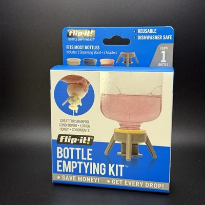 Flip-It! Bottle Emptying Kit  Get Every Drop Reusable and Dishwasher Safe  New