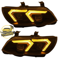 Xenon Scheinwerfer Set Schwarz für BMW 3er E92 E93 LCI 2010–2013 gelbes DRL