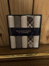 5 Piece Handkerchief Set Assorted White/Gray/Black Roundtree Yorke